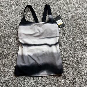 Nike Swim Tankini‎ Top Womens Small Black Gray Ombre Swimsuit NESS8222-001